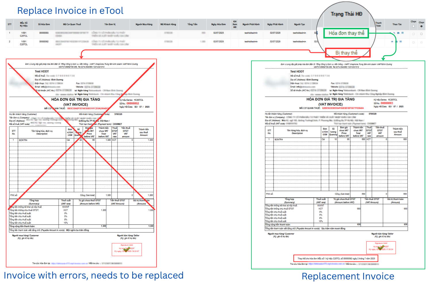 Issue a Replacement Invoice