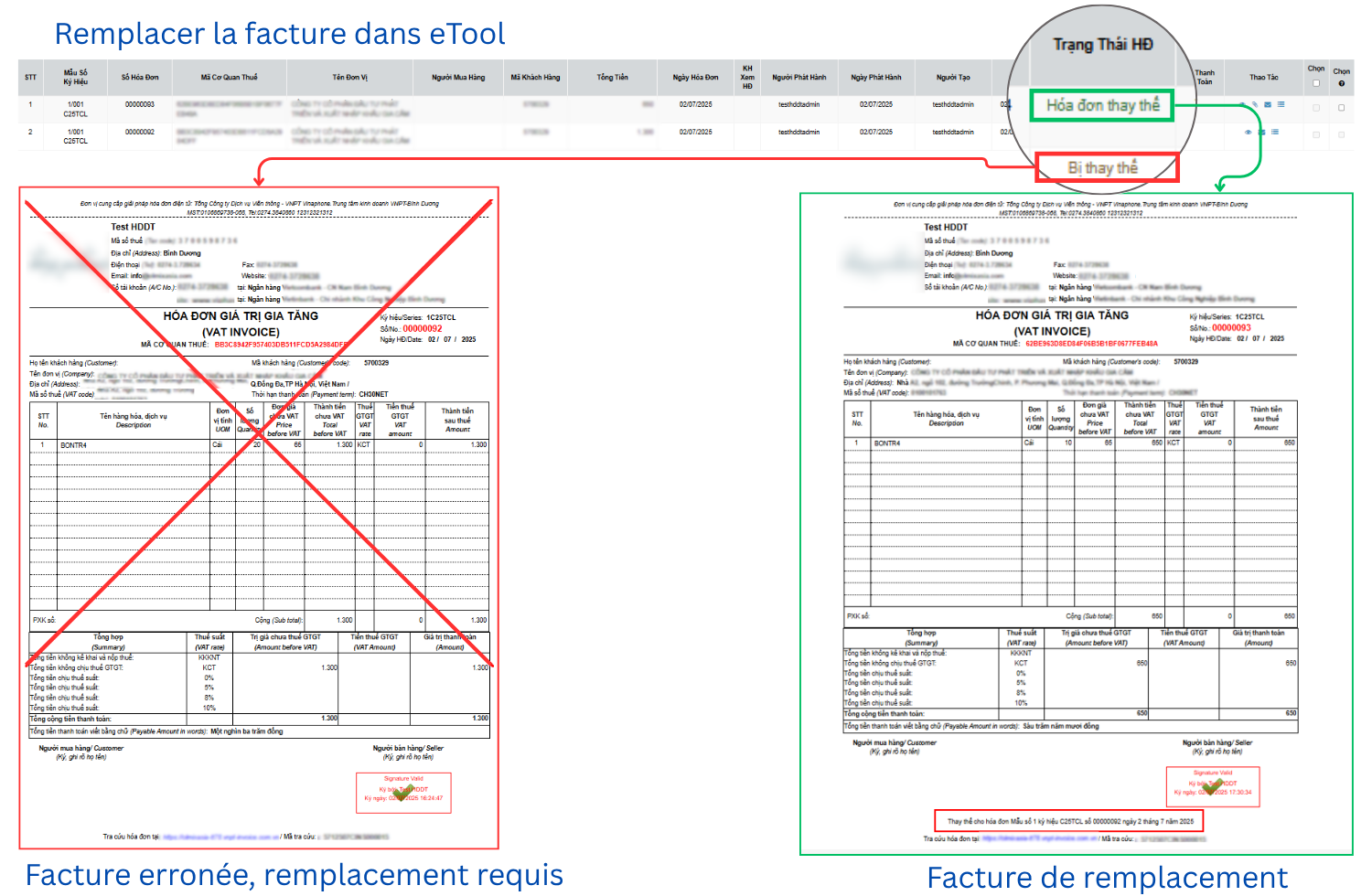 Facture de Remplacement