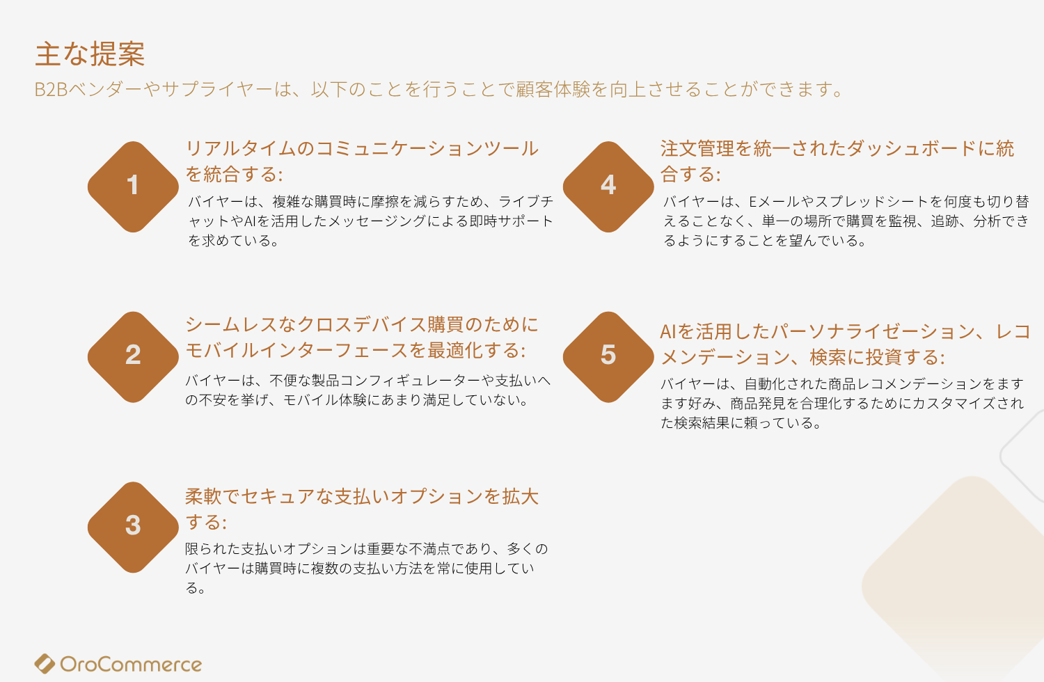 主な提案